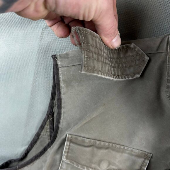 H&M Cargo Vest Jacket Women's Size US 44 Sleeveless Pockets Full Zip Button - Picture 4 of 7